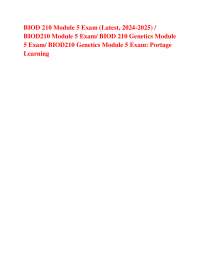BIOD 210 Module 5 Exam (Latest, 2024-2025) / BIOD210 Module 5 Exam : Portage Learning