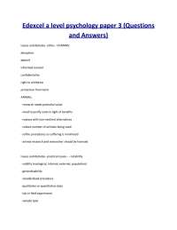 Edexcel A Level Psychology Paper 3: Issues and Debates in Psychology