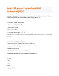 Project Management Multiple Choice Questions and Answers