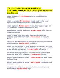 Airway Management: Anatomy and Physiology Questions and Answers