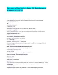 Commercial Applicators Exam 1C: Questions and Answers on Plant Diseases
