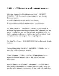 Healthcare Analytics: Key Concepts and Challenges - Exam with Answers