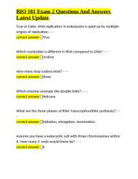 BIO 181 Exam 2 Questions and Answers: A Comprehensive Guide to Key Concepts in Biology