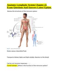 Anatomy of the Lymphatic System: Exam Questions and Answers
