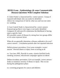 Epidemiology and Communicable Disease: Exam Questions and Solutions