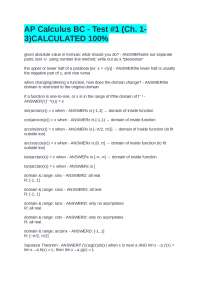 AP Calculus BC - Test #1 (Ch. 13) - Exercises and Explanations