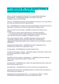 AP Calculus BC Final Exam Questions and Answers