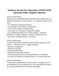Southern Nevada Fire Operations (SNFO) SOPs: Q&A