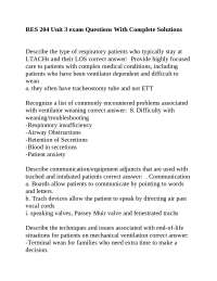 RES 204 Unit 3 Exam Questions and Answers: Respiratory Therapy