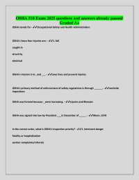 OSHA 510 Exam 2025 questions and answers already passed/ Graded A+