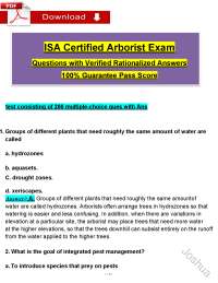 ISA Certified Arborist Exam Questions and Answers