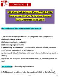 ISA Certified Arborist Exam Test Bank: Questions and Answers