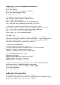 Domande di Esame: Tecnologie Digitali per le Decisioni di Impresa - Prof. Barile
