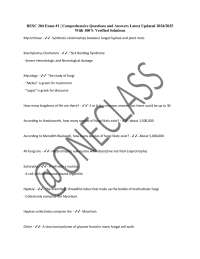 BESC 204 Exam #1: Comprehensive Questions and Answers on Fungi