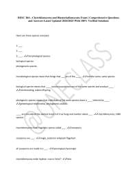 BESC 204 Exam: Chytridiomycota & Blastocladiomycota
