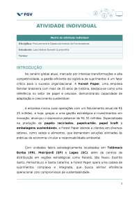 Gestão de Compras e Logística Sustentável: Estratégias para a Forest Paper