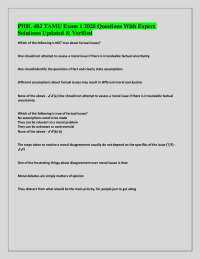 PHIL 482 TAMU Exam 1 2025 Questions With Expert Solutions Updated & Verified