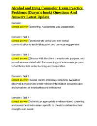 Alcohol and Drug Counselor Exam Practice Questions and Answers
