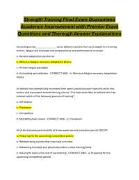 Strength Training Final Exam: Multiple Choice Questions and Answers