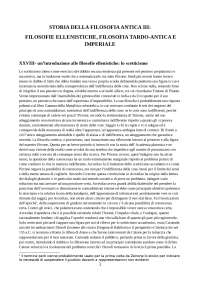 SINTESI 28 ORE DI FILOSOFIA IMPERIALE E TARDO ANTICA (+FILOSOFIE ELLENISTICHE)