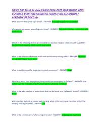 NEIEP 500 Final Review Exam 2024-2025: Questions and Answers for Elevator Systems