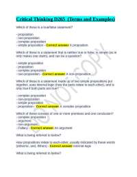 Critical Thinking: Terms and Examples
