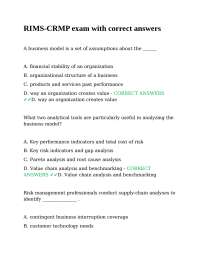 Risk Management Exam Questions and Answers