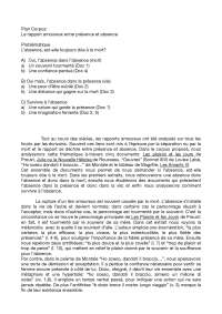 Essai bref sur l’absence qui s’oppose à la présence
