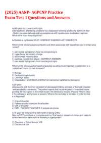 (2025) AANP- AGPCNP Practice Exam Test 1 Questions and Answers