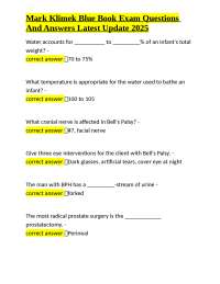 Mark Klimek Blue Book Exam Questions And Answers Latest Update 2025