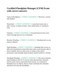 Certified Floodplain Manager (CFM) Exam: Definitions and Key Concepts