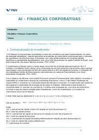 AI FGV- FINANÇAS COORPORATIVAS - TRABALHO MUITO DIFICIL - NOTA 7 - APROVADO