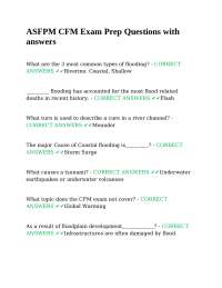 ASFPM CFM Exam Prep Questions with answers