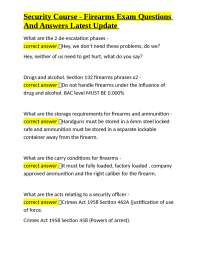 Security Course - Firearms Exam Questions and Answers