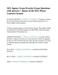 NFL Agency Exam Practice Questions: Contract System and Player Status