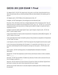 GEOG 203 Exam 1: Atmospheric Science and Climate