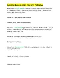 Agriculture Exam Review: Key Terms and Definitions