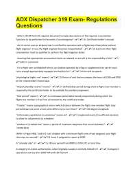 ADX Dispatcher 319 Exam - Regulations: Questions and Answers