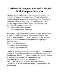 Turbine Engine Exam Questions and Answers