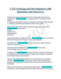 Training and Development: Questions and Answers for University and High School Students