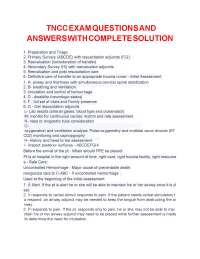 TNCC Exam Questions and Answers with Complete Solutions
