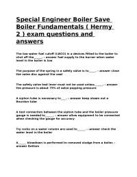 Boiler Fundamentals Exam Questions and Answers
