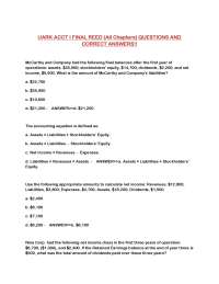 Accounting I Final Exam Questions and Answers: All Chapters