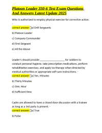 Platoon Leader 350-6 Exam: Questions & Answers