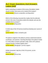 ALC Exam Questions and Answers: Military Tactics and Operations