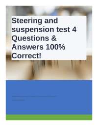 Steering and Suspension Systems: Questions and Answers