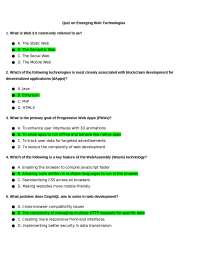 Quiz on Emerging Web Technologies: A Test of Your Knowledge