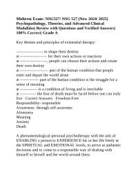 Midterm Exam: NSG527/ NSG 527 (New 2024/ 2025) Psychopathology, Theories, and Advanced Cli