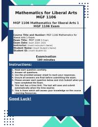 MGF 1106 Mathematics for Liberal Arts 1 Exam Review: Chapter 3