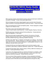 REHS/RS NEHA Study Guide: Revised Exam Questions and Answers 2025/26